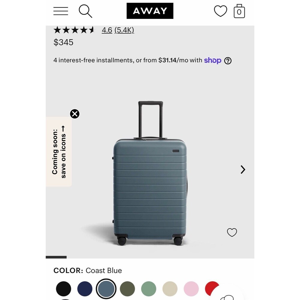 AWAY, The Medium, Coast Blue, Suitcase Luggage, NIB